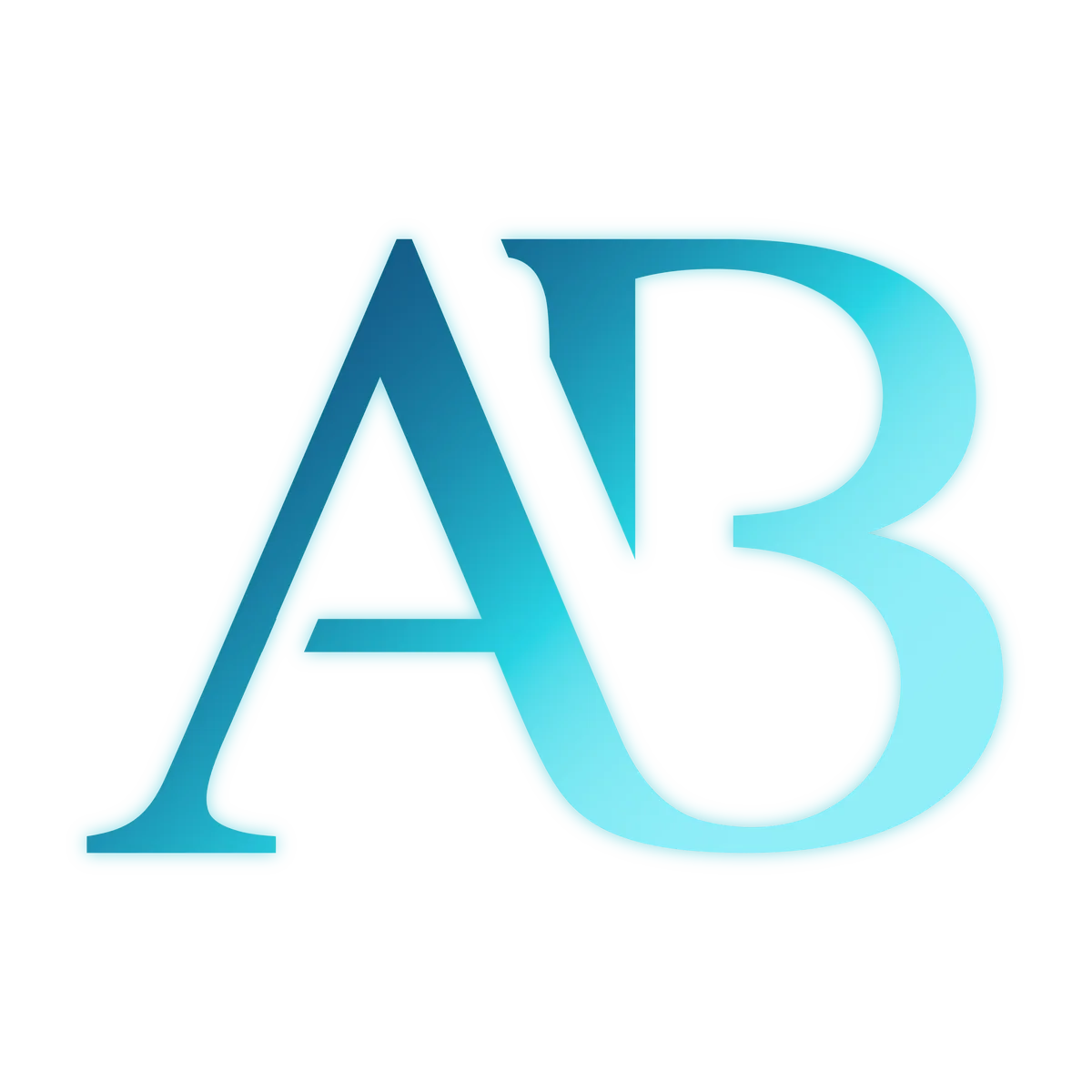 Monogramme AB, typographies et palette bleue